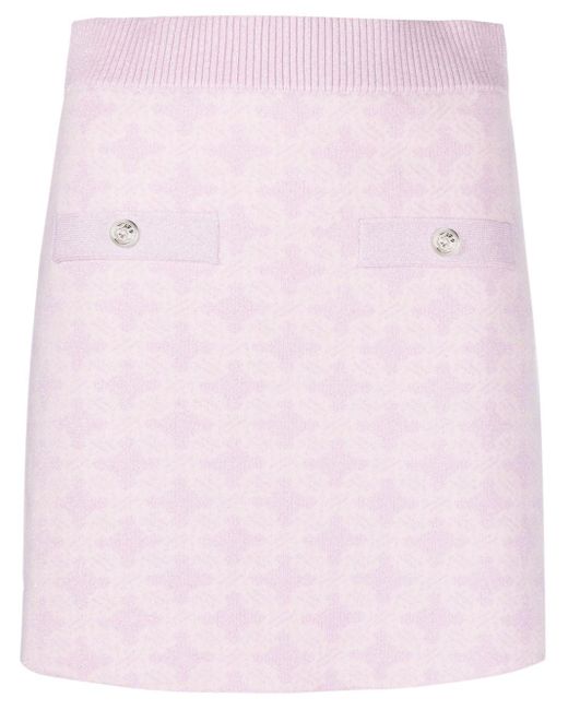 Minifalda de punto en jacquard Maje de color Pink