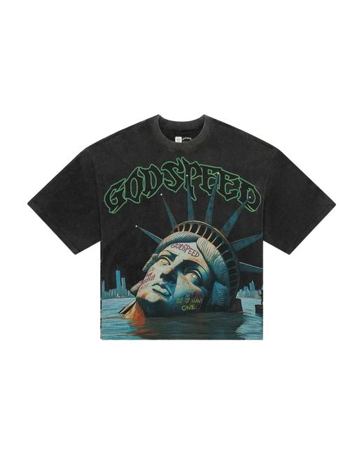 Godspeed Green Sunken Liberty Printed T-Shirt for men