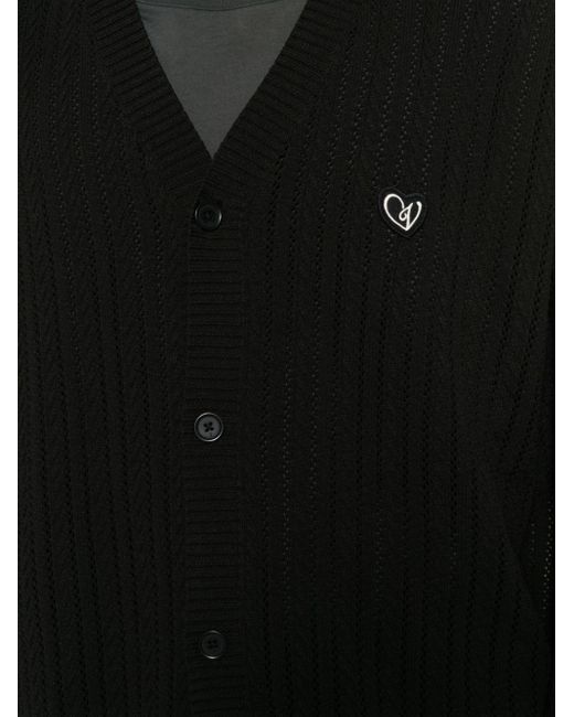 Cardigan en maille à logo brodé FIVE CM pour homme en coloris Black