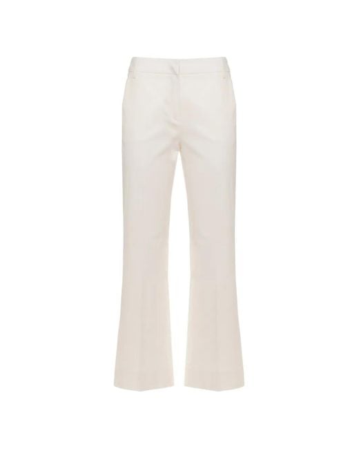 Emme White Pressed-Crease Trousers