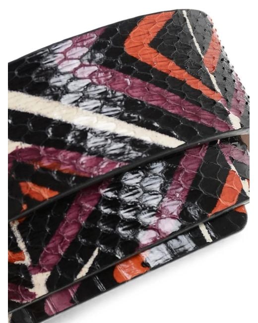 DSquared² White Snakeskin-Effect Abstract-Pattern Belt