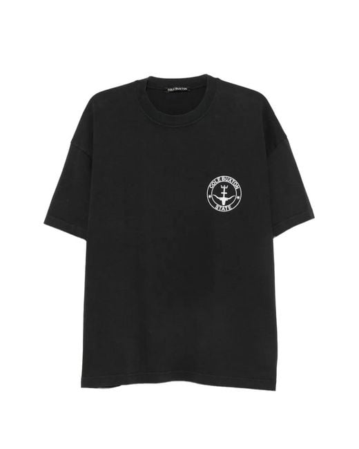 Cole Buxton Black Logo-Print Cotton T-Shirt for men