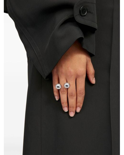 MM6 by Maison Martin Margiela Metallic Googley Eyes Ring