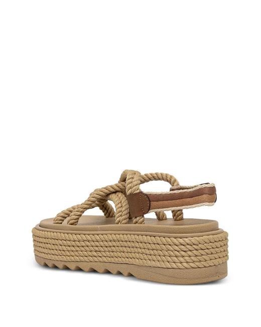 Bohonomad Brown Rope-Detailed Platform Espadrilles