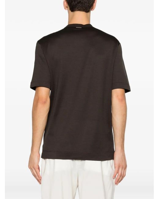 Zegna Black T-Shirt À Col Rond for men