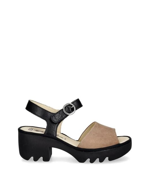 Fly London Black Buckle-Fastening Sandals
