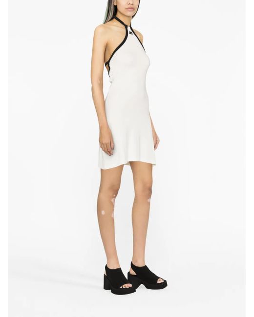 Courreges White Logo-Embroidered Cotton Minidress