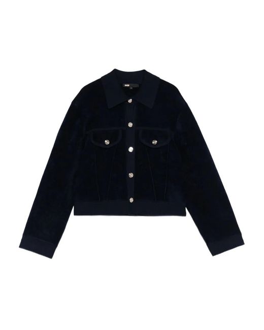 Maje Blue Velvet Cropped Jacket