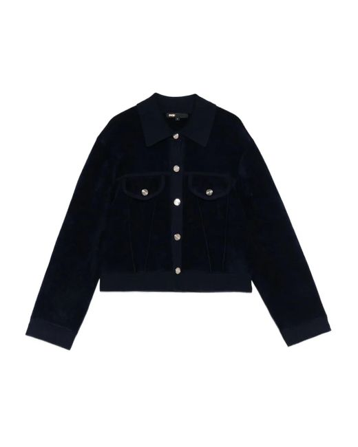 Maje Blue Cropped-Samtjacke