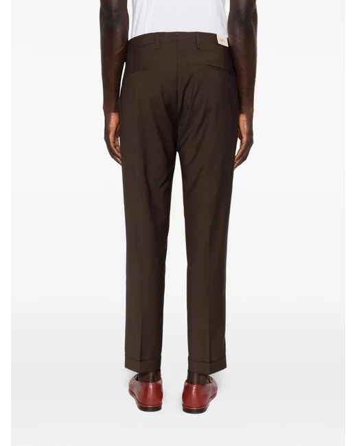 Briglia 1949 Black Pleated Turn-Up Trousers for men