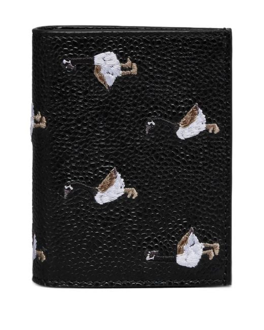 Thom Browne Black Goose-Print Cardholder