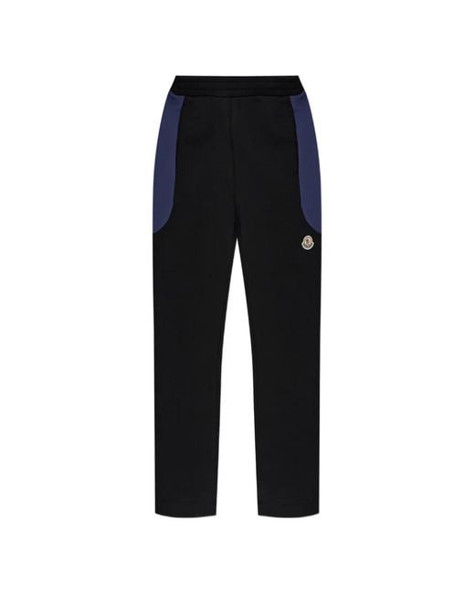 Moncler Black Logo-Patch Track Pants for men