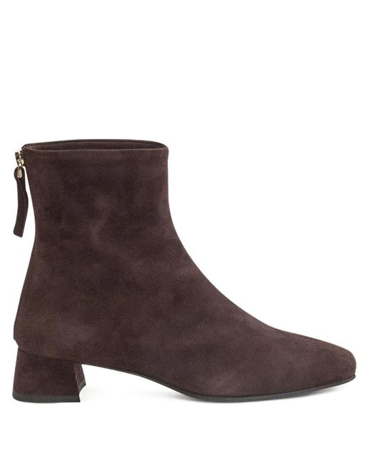 Roberto Festa Brown Block-Heel Zip-Up Ankle Boots