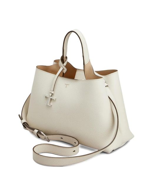 Tod's Natural Logo Top Handle Tote Bag