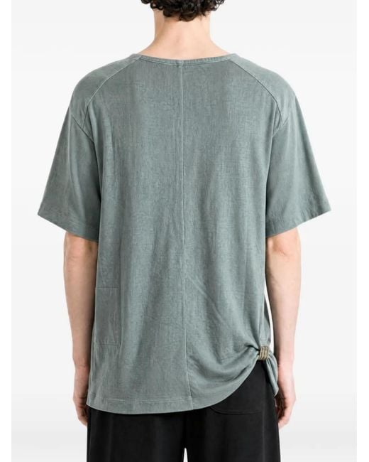 Ziggy Chen Gray Henly-Neck T-Shirt for men