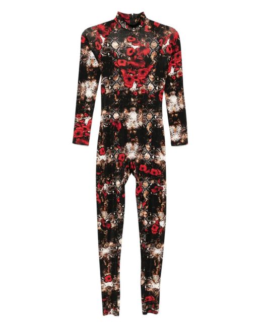 Tessitura Body Couture プリント ジャンプスーツ Red
