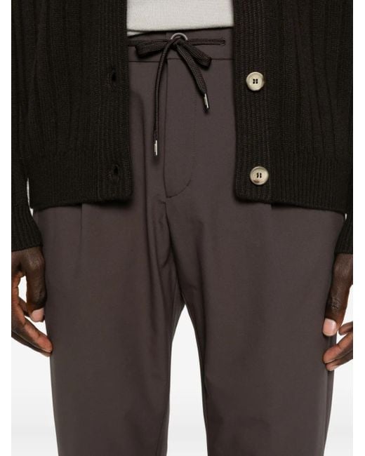 Herno Gray Pleated Drawstring Trousers for men