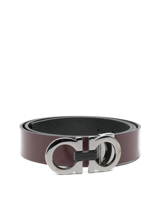 Ferragamo Gray Gancini-Buckle Belt for men