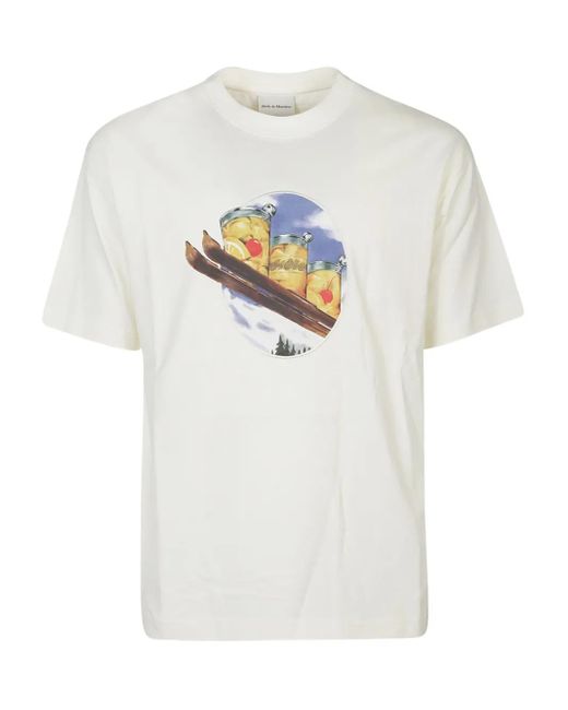 Drole de Monsieur White Graphic-Print T-Shirt for men
