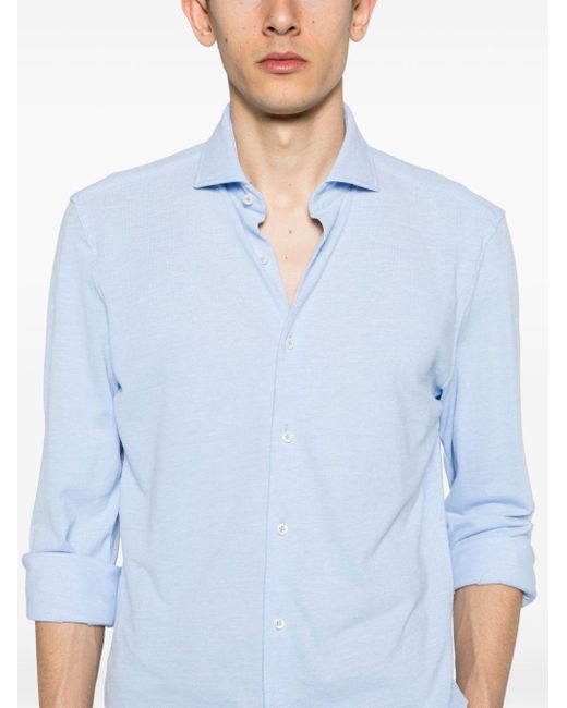 Camicia con colletto ampio di Boss in Blue da Uomo