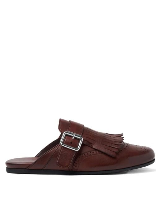 Scarosso Gemma Fringed Mules Brown