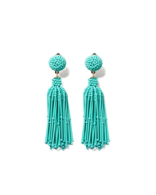 Pendientes con borlas y cuentas Carolina Herrera de color Blue