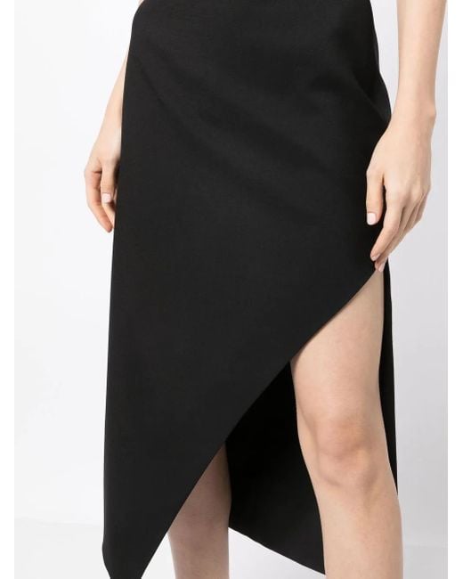 Alexander McQueen Black Midi Skirt With Bold Side Slit