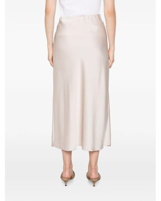Betty Barclay White Satin-Finish Elasticated-Waist Midi Skirt
