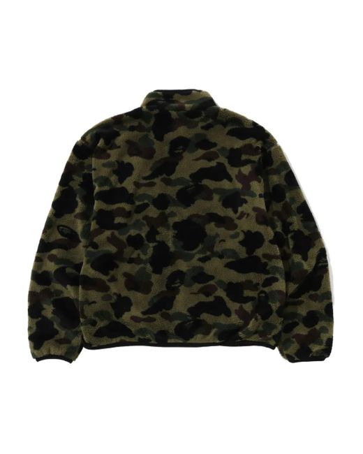 A Bathing Ape Black Camouflage-Pattern Zip-Up Jacket for men