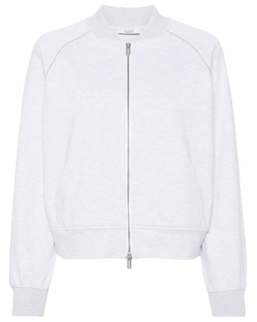 Peserico White Bead-embellished Zip-up Sweatshirt
