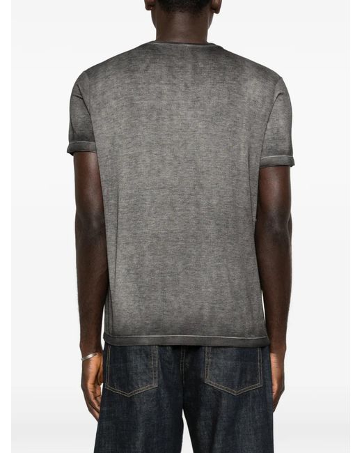Avant Toi Gray Ribbed T-Shirt for men