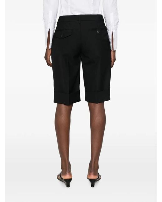 Moschino Black Buttoned Turn-Up Shorts