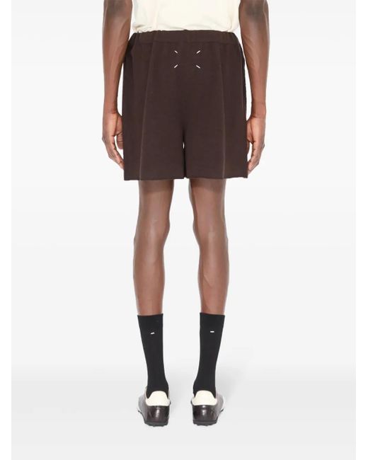 Maison Margiela Brown Four-Stitch Logo Track Shorts for men