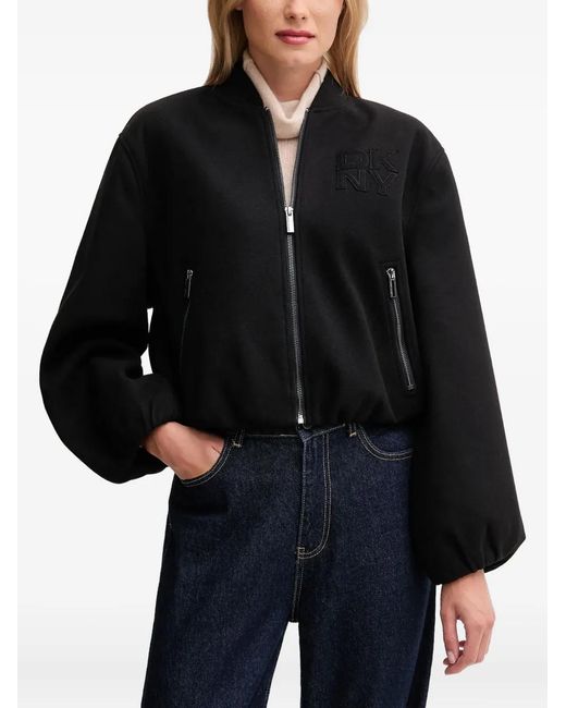 DKNY Bomberjack Met Ritssluiting in het Black