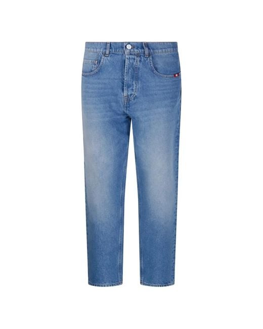 AMISH Blue Button-Fastening Five-Pockets Jeans for men
