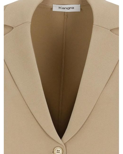 Kangra Natural Single-Breasted Patch-Pocket Blazer