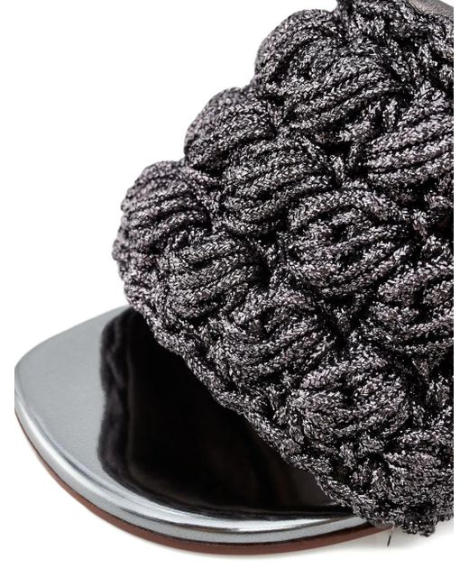 J.W. Anderson Gray Lurex-Detail Interwoven Sandals
