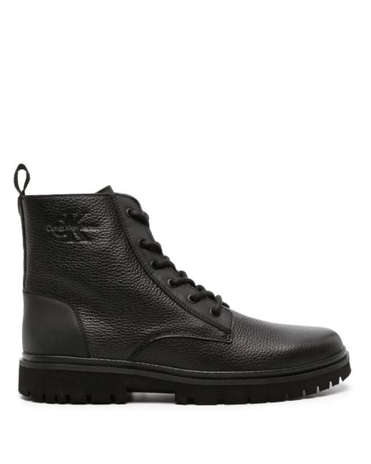 Calvin Klein Black 40Mm Leather Boots for men