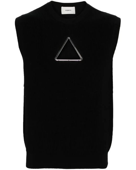 Coperni Black Triangle Sleeveless Knitted Top