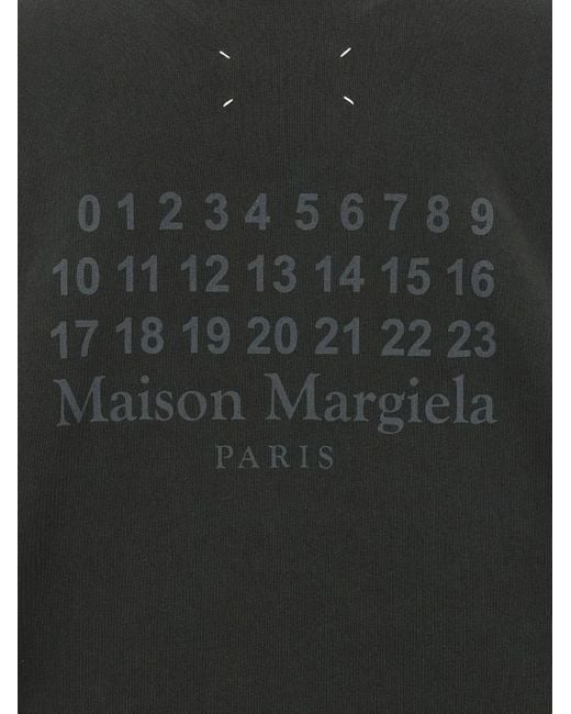 Sudadera con capucha y números estampados Maison Margiela de hombre de color Black