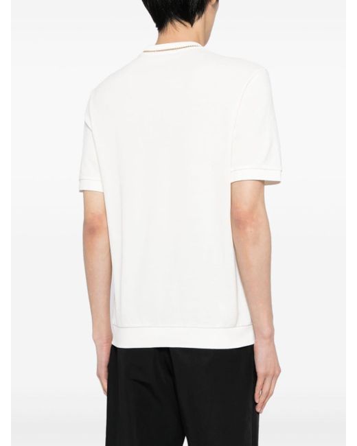 Fred Perry Piqué T-shirt Met Geborduurd Logo in het White voor heren