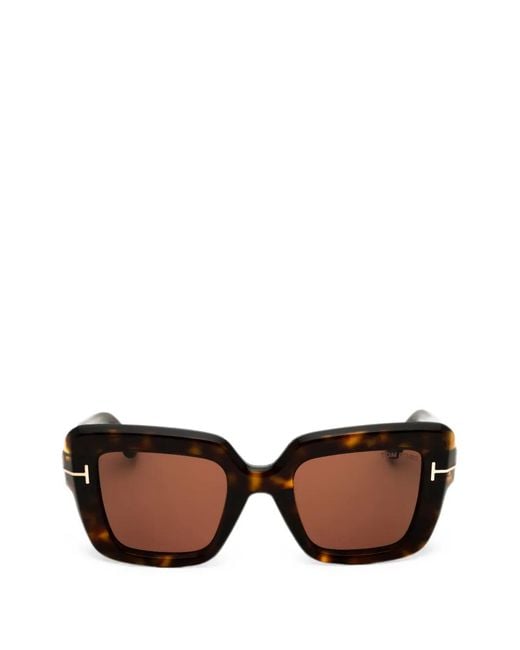 Tom Ford Brown Oversized Square-Frame Sunglasses