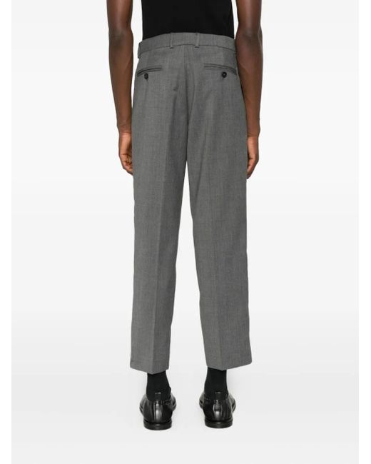 Amaranto Gray Pleated-Front Trousers for men