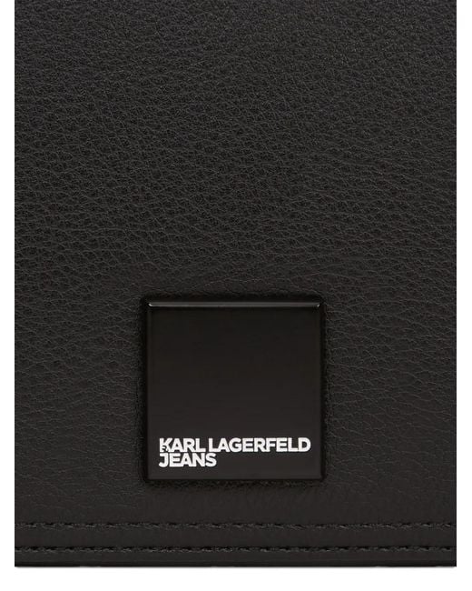 Karl Lagerfeld Black Sacoche À Plaque Logo