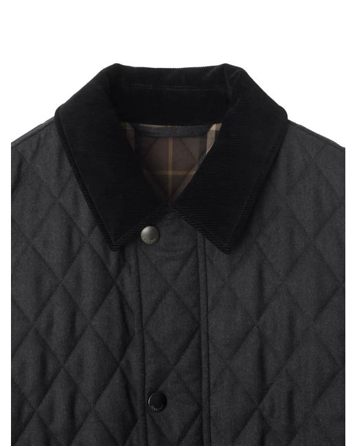 Burberry Black Wool Quilted Barn Jacket for men