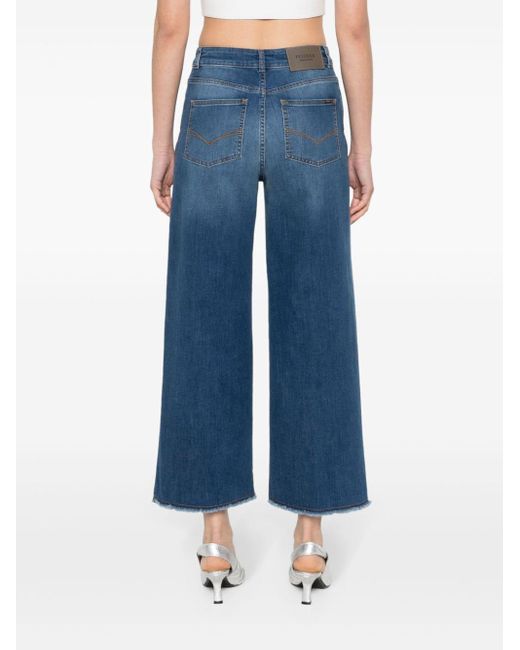Peserico Blue Wide-leg Cropped Jeans