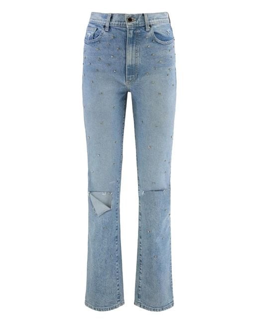 Le Jean Blue Studded Distressed Jeans