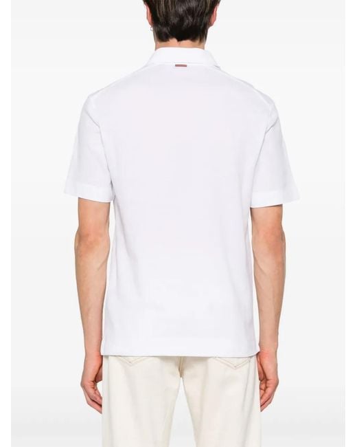 Zegna White Piqué Polo Shirt for men