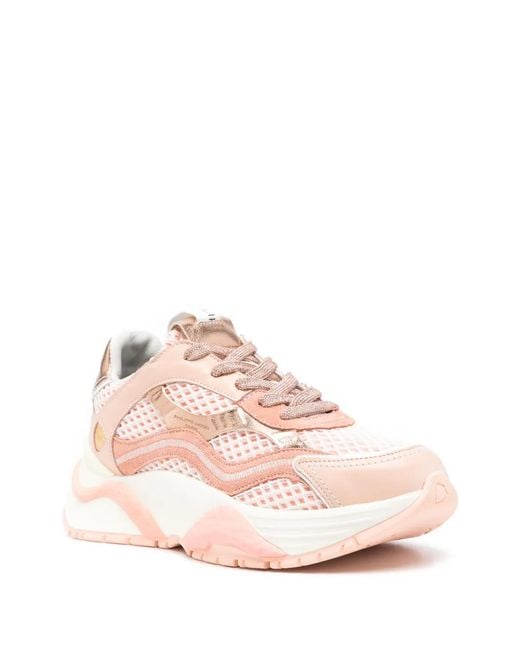 Philippe Model Pink Panelled-Design Sneakers