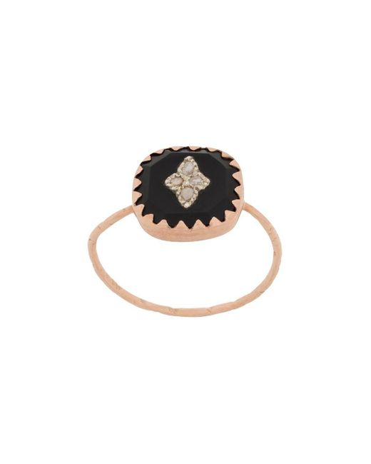 Pascale Monvoisin Metallic 9kt Rose Gold Pierrot Black Ring